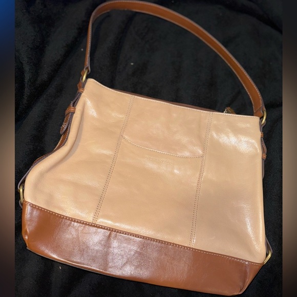 Tignanello Womens Inner Pockets Leather Tan Brown Shoulder Bag - Picture 1 of 10